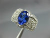 LARGE 2.95CT DIAMOND & AAA TANZANITE 14KT WHITE GOLD OVAL ENGAGEMENT RING #1506