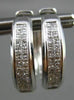 ESTATE WIDE 1.40CT PRINCESS DIAMOND 14KT WHITE GOLD HOOP HUGGIE EARRINGS #19800