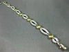 ESTATE WIDE 1.20CT DIAMOND 14KT WHITE & YELLOW GOLD OVAL TENNIS BRACELET #11318
