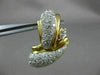 ANTIQUE LARGE 3.50CT DIAMOND 18KT YELLOW GOLD 3D PAVE TEAR DROP CLIP ON EARRINGS
