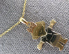 ESTATE 14KT TRI COLOR GOLD 3D CLASSIC HANDCRAFTED BABY GIRL CHARM PENDANT #27421