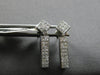 LARGE 1CT DIAMOND 14KT WHITE GOLD PRINCESS INVISIBLE SQUARE BAR HANGING EARRINGS