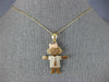 ESTATE 14KT TRI COLOR GOLD HAPPY BABY GIRL ENGRAVABLE PENDANT WITH CHAIN #24243