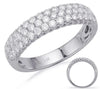 .70CT DIAMOND 14KT WHITE GOLD 3D THREE ROW PAVE SEMI ETERNITY ANNIVERSARY RING