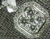 ESTATE LARGE .74CT DIAMOND 18KT WHITE GOLD SQUARE CLUSTER HALO FLOATING PENDANT