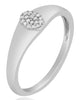 ESTATE .06CT DIAMOND 14KT WHITE GOLD ROUND CLASSIC CLUSTER OVAL UNISEX FUN RING