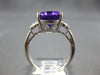 LARGE 4.04CT DIAMOND & AAA AMETHYST 14KT WHITE GOLD OVAL & ROUND ENGAGEMENT RING