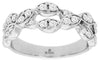 ESTATE .52CT DIAMOND 14KT WHITE GOLD LEAF SHAPE CRISS CROSS INFINITY LOVE RING