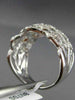 EFFY WIDE 1.15CT ROUND DIAMOND 14K WHITE GOLD 3D INIFINITY OPEN WAVE ETOILE RING