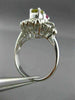 LARGE 1.07CT DIAMOND & AAA PINK YELLOW SAPPHIRE 14KT WHITE GOLD FLOWER LOVE RING