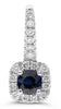 .97CT DIAMOND & AAA SAPPHIRE 14KT WHITE GOLD ROUND SQUARE HALO HANGING EARRINGS