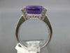 ESTATE 3.81CT DIAMOND & AAA AMETHYST 14K WHITE GOLD BAGUETTE SEMI BEZEL FUN RING