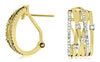 WIDE .45CT DIAMOND 14K YELLOW GOLD MULTI ROW CRISS CROSS ETOILE CLIP ON EARRINGS