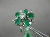 ESTATE LARGE 2.52CT DIAMOND & AAA EMERALD 14K WHITE GOLD FLOWER ANNIVERSARY RING