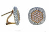 1.69CT WHITE & PINK DIAMOND 18KT WHITE ROSE GOLD HEXAGON CLIP ON STUD EARRINGS