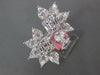 EXTRA LARGE 1.67CT DIAMOND 18KT WHITE GOLD 3D MULTI SHAPE FLOWER COCKTAIL RING