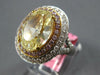 EXTRA LARGE GIA 7.65CT WHITE PINK & FANCY YELLOW DIAMOND 18K 2 TONE GOLD 3D RING