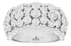 WIDE 1.75CT DIAMOND 14KT WHITE GOLD 3D MULTI ROW ETOILE BEZEL ANNIVERSARY RING