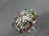 ESTATE EXTRA LARGE 2.54CT DIAMOND & AAA RUBY PLATINUM MULTI ROW ENGAGEMENT RING