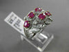 ANTIQUE LARGE 1.96CT DIAMOND & RUBY 18KT WHITE & YELLOW GOLD 3D ETOILE FUN RING