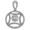 .77CT DIAMOND 14KT WHITE GOLD 3D MARQUISE & PRINCESS CIRCULAR FLOATING PENDANT