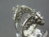 ESTATE LARGE 1.47CT DIAMOND 14KT WHITE GOLD 3D MULTI ROW DOUBLE V INSERT RING