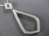 ESTATE LARGE .39CT DIAMOND 18KT WHITE GOLD 3D TEAR DROP DOUBLE ROW FUN PENDANT