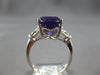 LARGE 8.02CT DIAMOND & AAA AMETHYST 14KT WHITE GOLD OVAL & ROUND FILIGREE RING