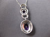 LARGE 1.97CT DIAMOND & AAA AMETHYST 14KT WHITE GOLD FLOWER OVAL & ROUND PENDANT