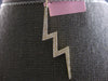 LARGE .23CT DIAMOND 14KT ROSE GOLD 2 ROW CRISS CROSS LIGHTING BOLT FUN PENDANT