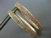 ESTATE WIDE & LONG 2.14CT PINK DIAMOND 18KT ROSE GOLD DOUBLE SIDED HOOP EARRINGS