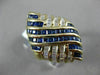 ESTATE LARGE 3.36CT DIAMOND & AAA SAPPHIRE 18KT YELLOW GOLD MULTI ROW LOVE RING