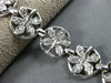 ANTIQUE WIDE 1.60CT DIAMOND 18KT WHITE GOLD MULTI LEAF FLOWER CIRCULAR BRACELET