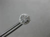 ESTATE .53CT ROUND DIAMOND 18KT WHITE GOLD 3D CLASSIC HALO CLUSTER STUD EARRINGS