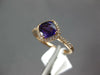 ESTATE 1.02CT DIAMOND & AAA AMETHYST 14KT ROSE GOLD 3D CUSHION HALO FUN RING