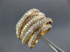 ESTATE EXTRA LARGE 2.37CT DIAMOND 18KT ROSE GOLD MULTI ROW PAVE CRISS CROSS RING
