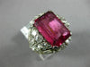 ANTIQUE EXTRA LARGE 10.8CT DIAMOND & AAA RUBELLITE PLATINUM 3D CLUSTER FUN RING