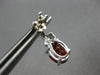 3.05CT DIAMOND & AAA GARNET 14KT WHITE GOLD 3D OVAL & ROUND FUN HANGING EARRINGS