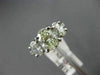 ESTATE 2.16CT DIAMOND 14KT WHITE GOLD 3D OVAL THREE STONE ENGAGEMENT RING #2184