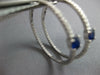 1.61CT DIAMOND & AAA SAPPHIRE 18K WHITE GOLD 3D INSIDE OUT HOOP HANGING EARRINGS