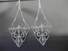 ANTIQUE LARGE .86CT DIAMOND 14K WHITE GOLD 3D FILIGREE MILGRAIN HANGING EARRINGS