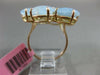 ESTATE LARGE 10.25CT DIAMOND & AAA BLUE QUARTZ 14KT YELLOW GOLD 3D FLOWER RING