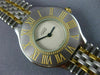 ESTATE CARTIER .10CT SAPPHIRE 18K GOLD & STAINLESS STEEL 3D LADIES WATCH #26488