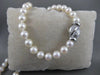 ANTIQUE DIAMOND 7.5MM SOUTH SEA PEARL 18KT WHITE GOLD 18" NECKLACE F/G VVS #1457