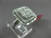 LARGE 1.39CT ROUND PRINCESS & BAGUETTE DIAMOND 18KT WHITE GOLD 3D SQUARE RING