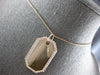 ESTATE LARGE .69CT DIAMOND 14KT ROSE GOLD 3D OCTAGON DOG TAG FLOATING PENDANT