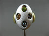 ESTATE LARGE .40CT MULTI COLOR GEM 14KT WHITE & YELLOW GOLD ETOILE FILIGREE RING