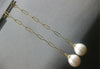 ESTATE LARGE AAA SOUTH SEA PEARL 14KT YELLOW GOLD 3D MULITI LINK LONG HANGING EARRINGS