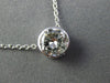 ESTATE .79CT DIAMOND 14KT WHITE GOLD 3D BEZEL SOLITAIRE PENDANT NECKLACE #25605