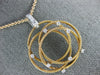 ESTATE LARGE .18CT DIAMOND 18K WHITE AND ROSE GOLD 3D MESH FLOWER ETOILE PENDANT